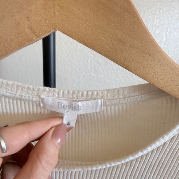 Boyish Lauper Ribbed Mini Dress Off White Organic Cotton Balloon Sleeve Small - Picture 5 of 8